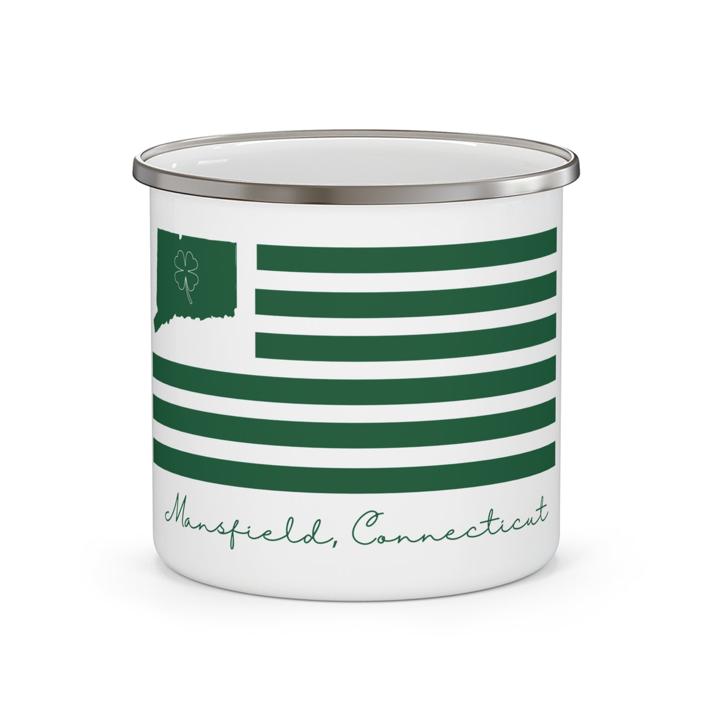 Mansfield Connecticut St. Patrick’s Day Flag Enamel Camping Mug