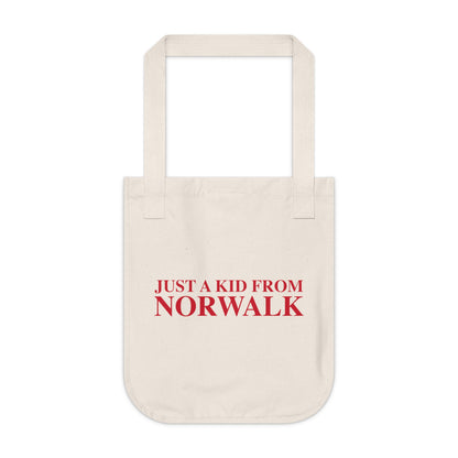 Just a kid from Norwalk Organic Canvas Tote Bag