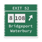 Vintage Merritt Parkway Exit 52 Sign Matte Canvas, Stretched, 1.25"
