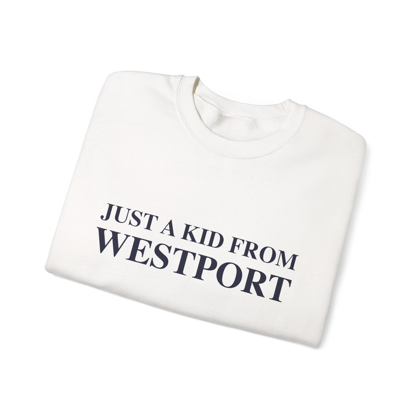 Just a kid from Westport Unisex Heavy Blend™ Crewneck Sweatshirt