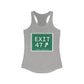 Vintage Exit 47 Merritt Parkway Sign Women's Ideal Racerback Tank Top
