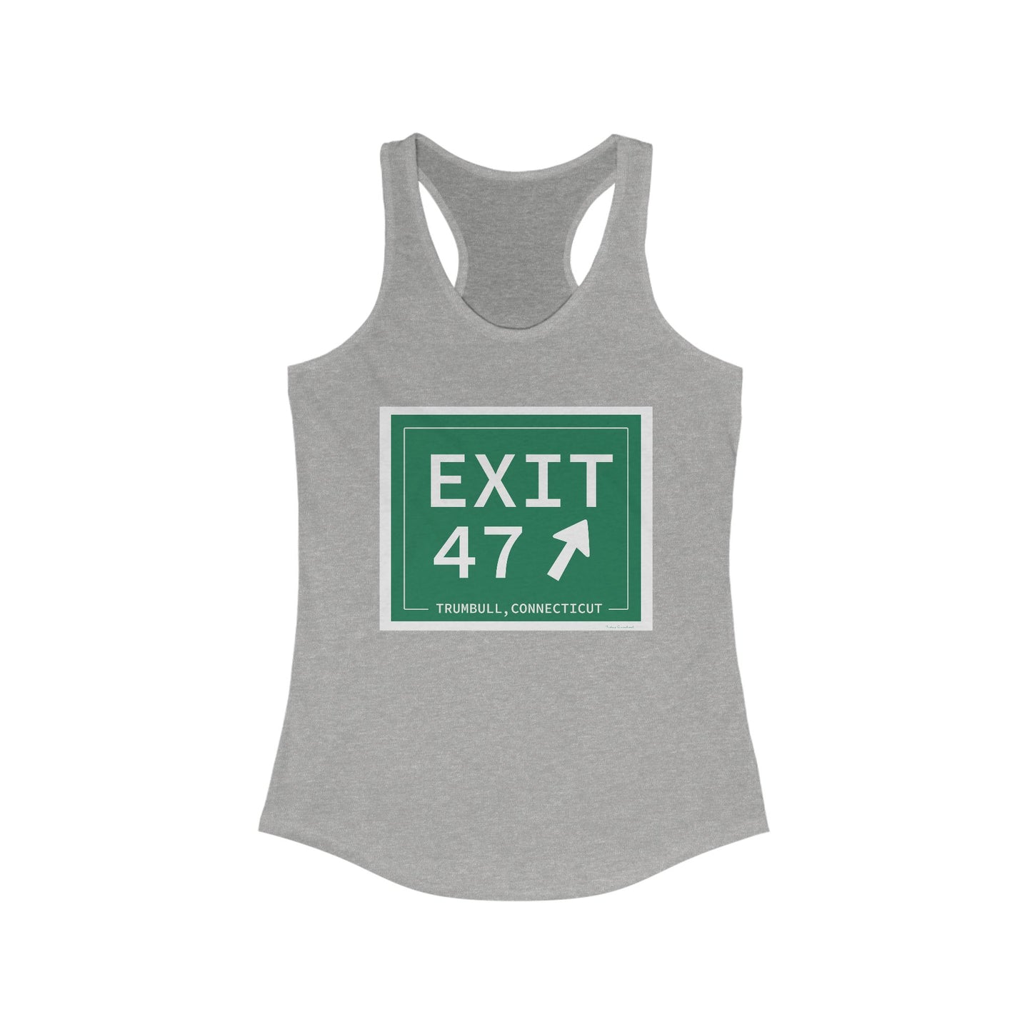 Vintage Exit 47 Merritt Parkway Sign Women's Ideal Racerback Tank Top
