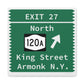 Vintage Merritt Parkway Exit 27 Sign Matte Canvas, Stretched, 1.25"