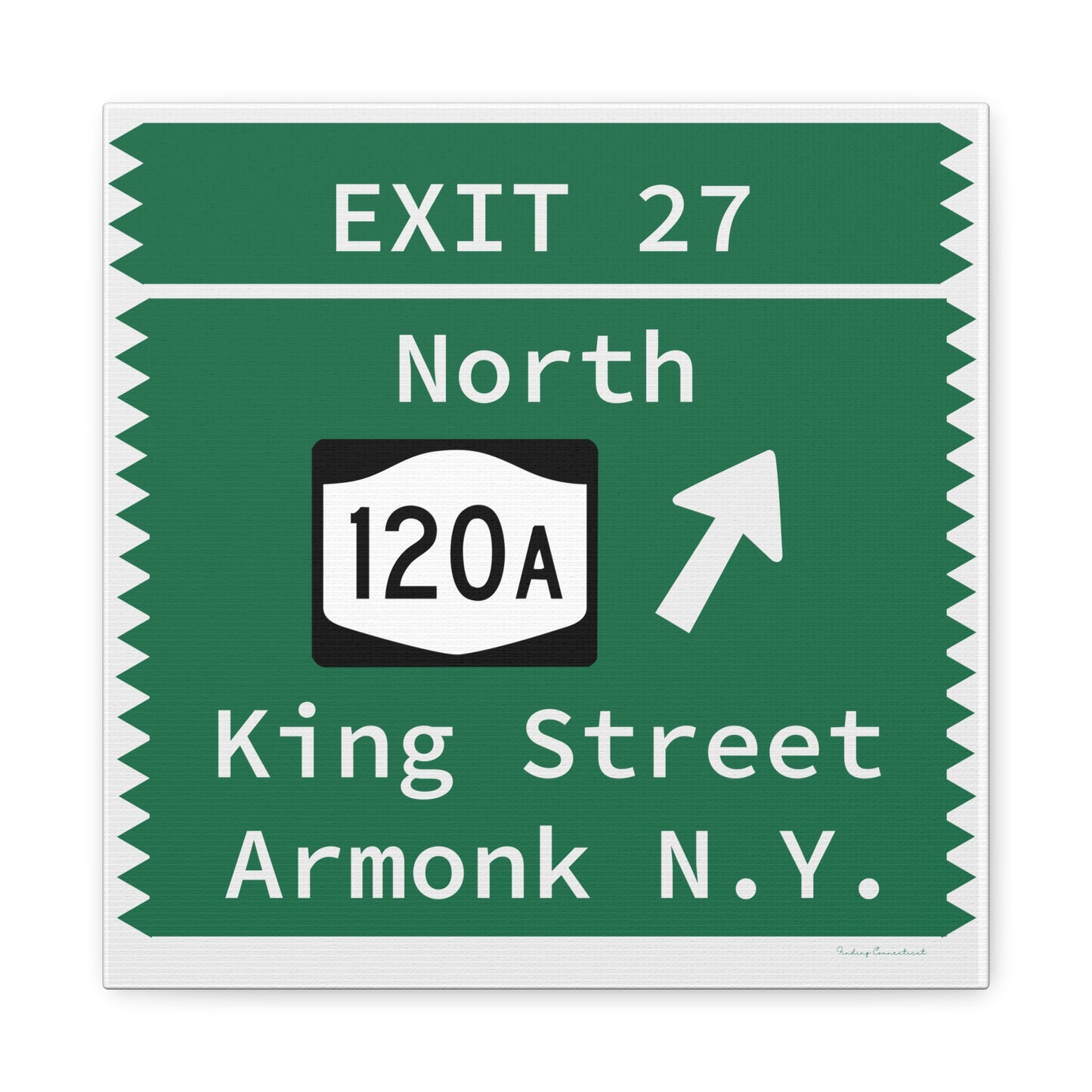 Vintage Merritt Parkway Exit 27 Sign Matte Canvas, Stretched, 1.25"
