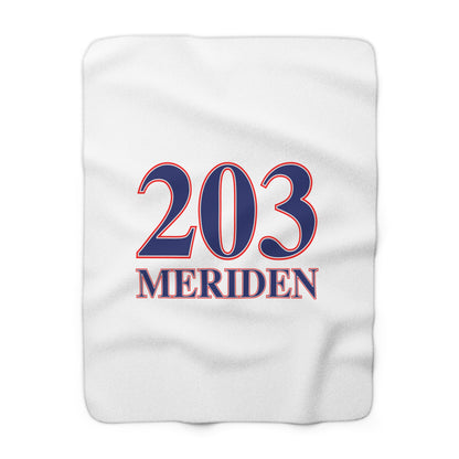 203 Meriden Red White & Blue Sherpa Fleece Blanket