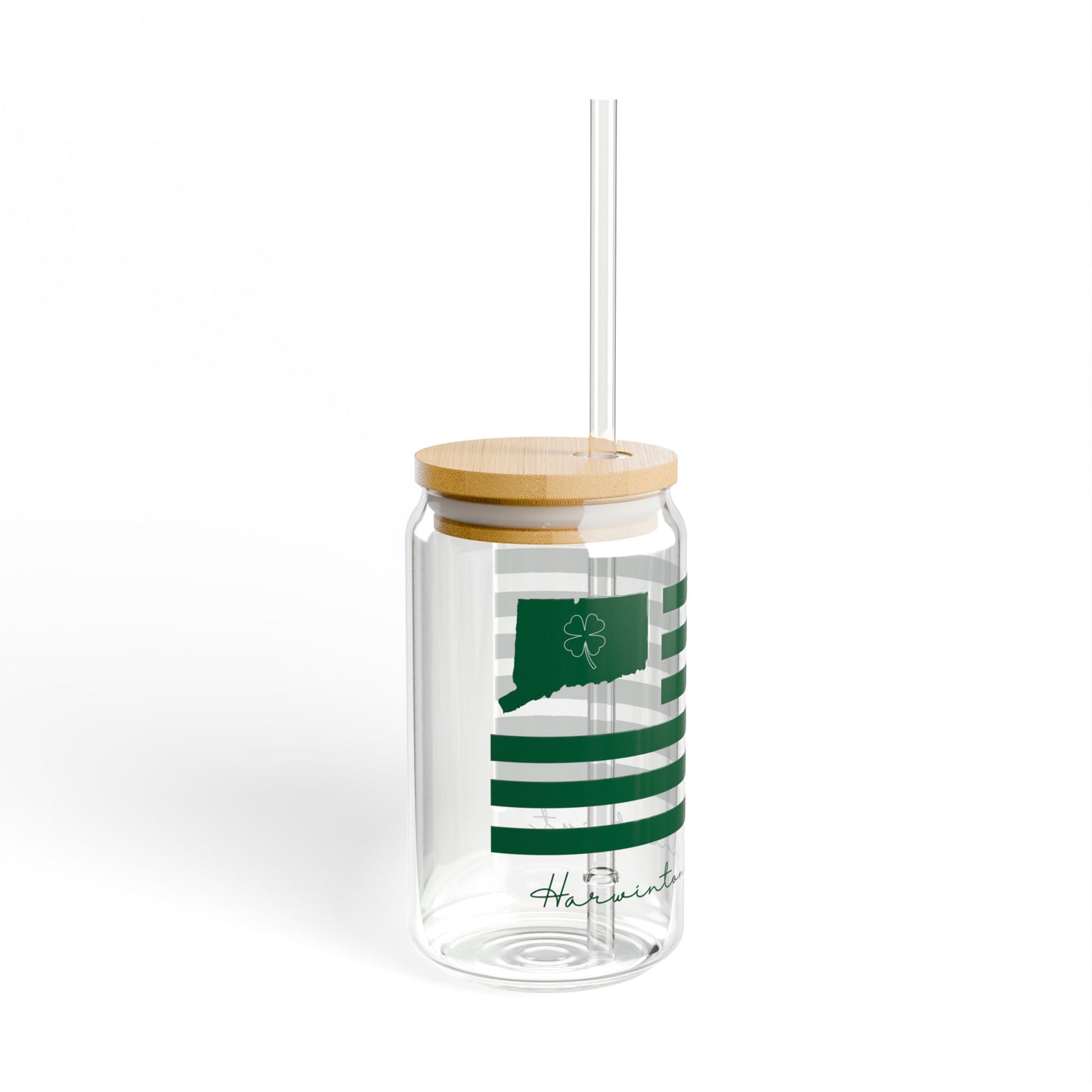 Harwinton Connecticut St. Patrick’s Day Flag Sipper Glass, 16oz