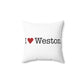I Heart Weston. Spun Polyester Square Pillow