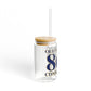 Old Saybrook 860 Connecticut Glass Can with Straw and Lid, 16oz