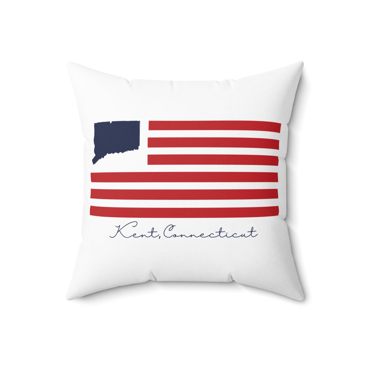 Kent Connecticut Flag Spun Polyester Square Pillow