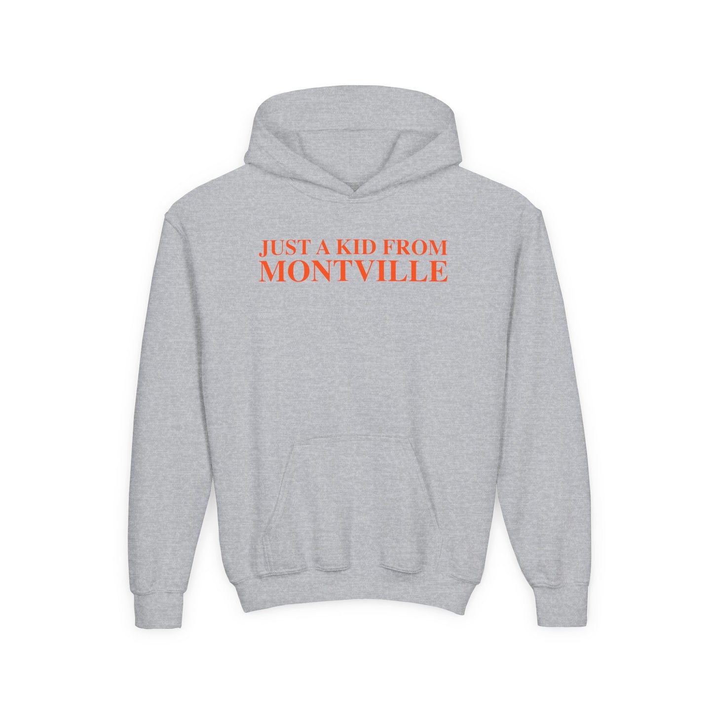 Just a kid from Montville Youth Heavy Blend Hooded Sweatshirt