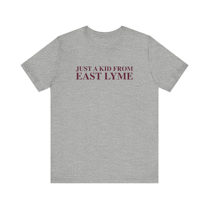 Just a kid from East Lyme Unisex Jersey Short Sleeve T-Shirt