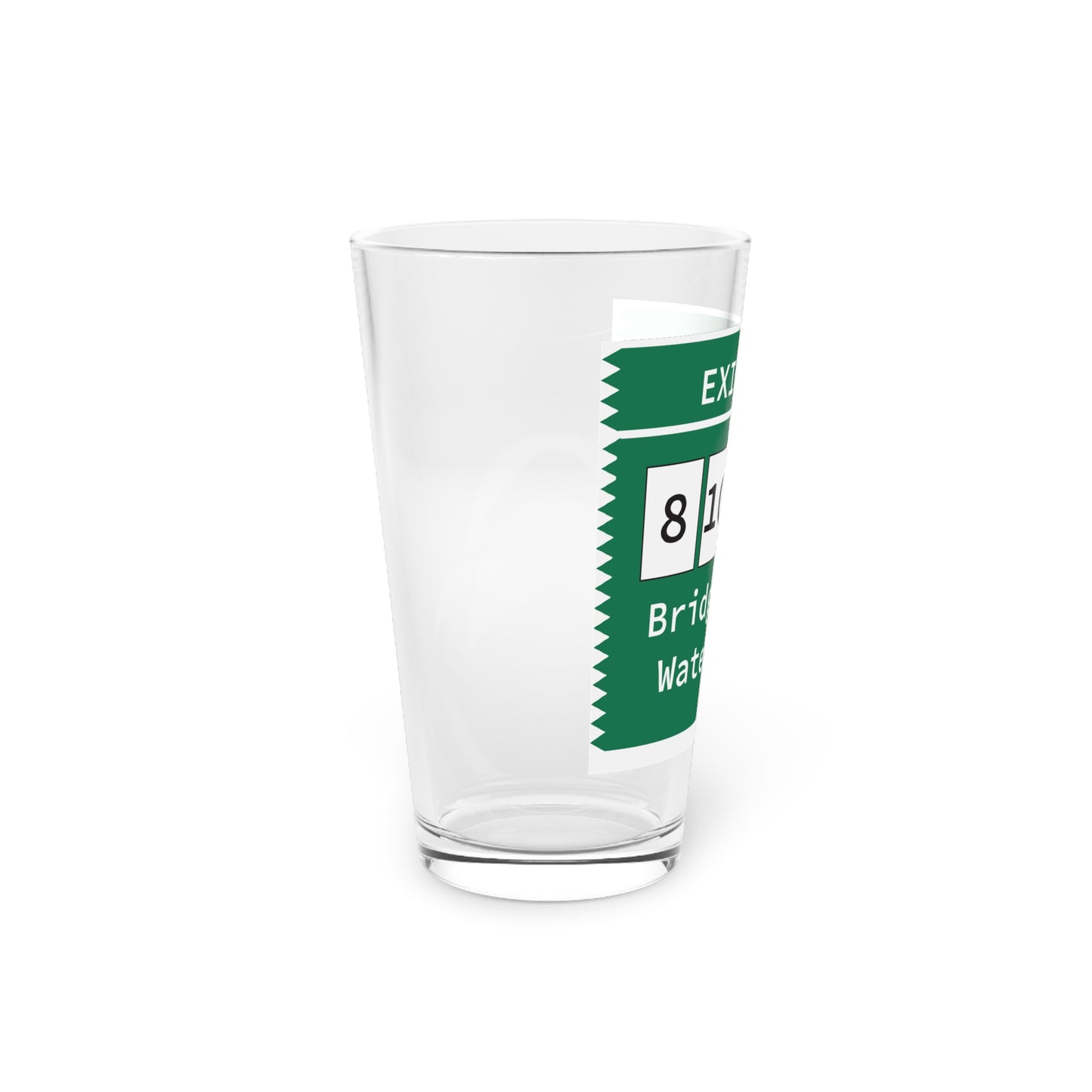 Vintage Merritt Parkway Exit 52 Sign Pint Glass, 16oz