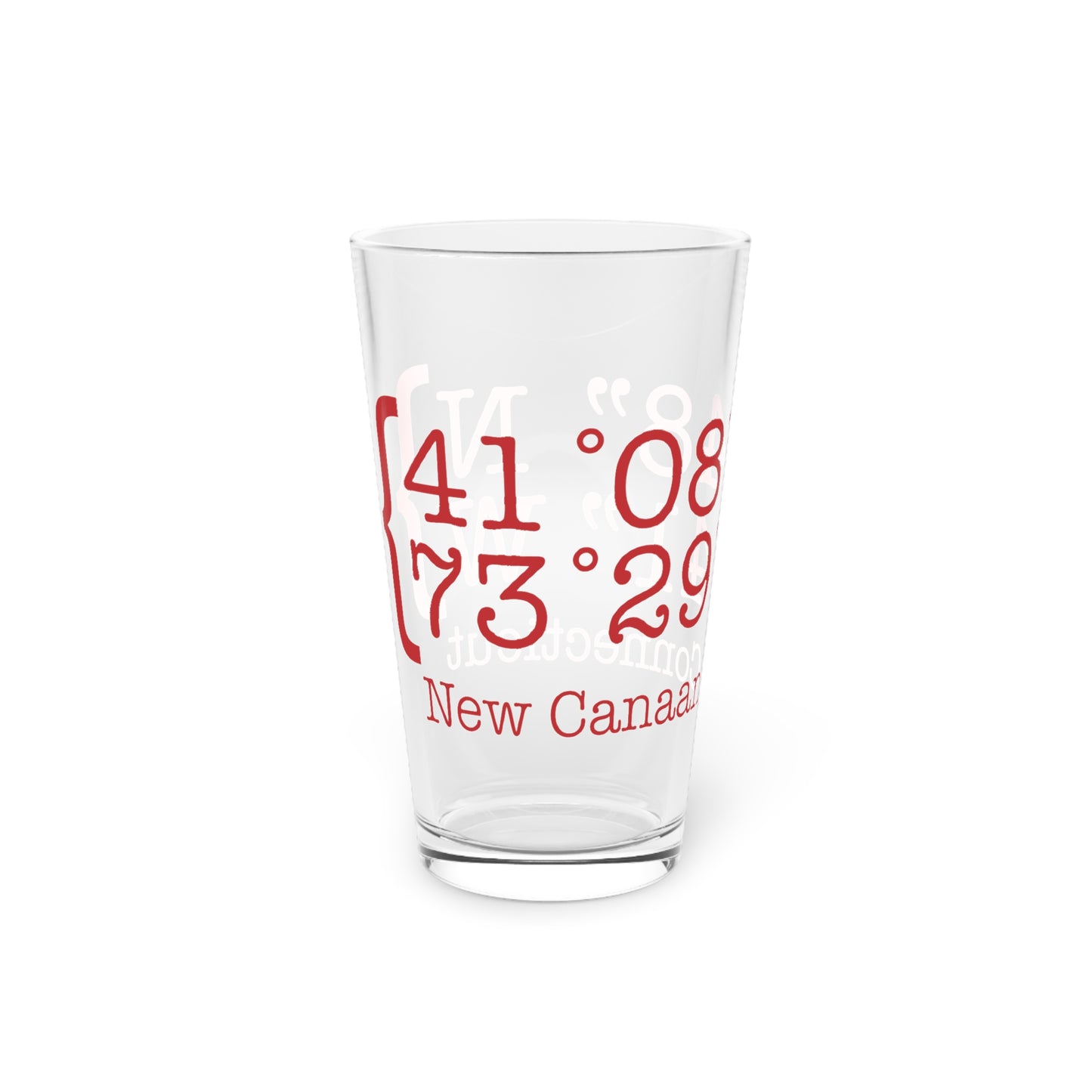 New Canaan Coordinates Pint Glass, 16oz