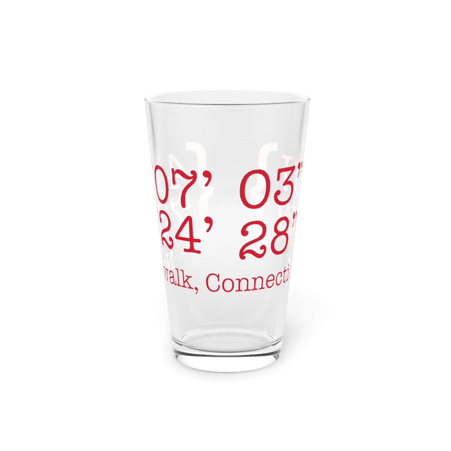 Norwalk Coordinates Pint Glass, 16oz