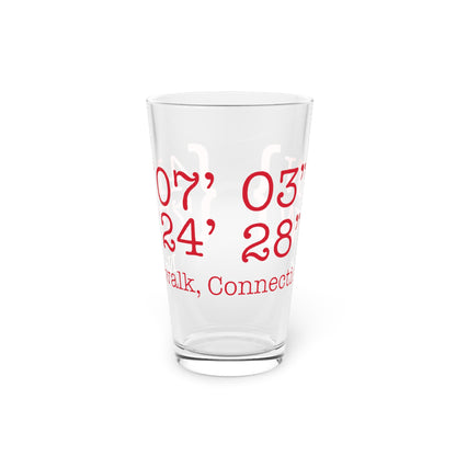 Norwalk Coordinates Pint Glass, 16oz