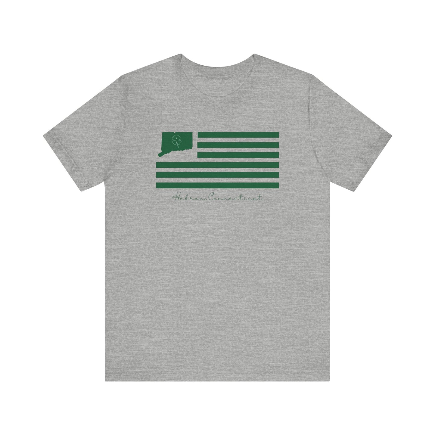 Hebron Connecticut St. Patrick’s Day Flag Unisex Jersey Short Sleeve T-Shirt