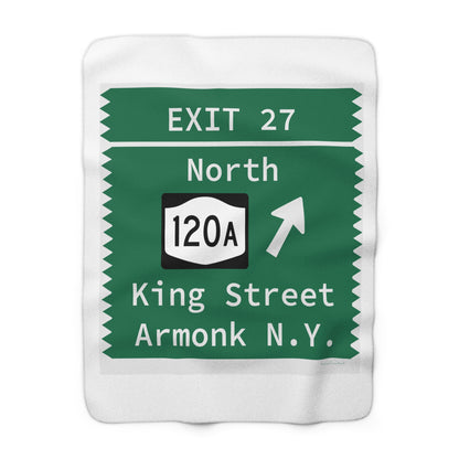 Vintage Merritt Parkway Exit 27 Sign Sherpa Fleece Blanket