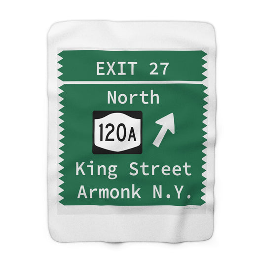Vintage Merritt Parkway Exit 27 Sign Sherpa Fleece Blanket