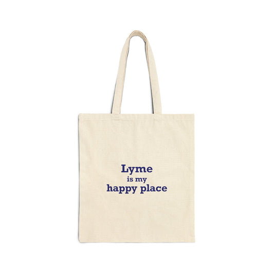Lyme is My Happy Place Cotton Canvas Tote Bag