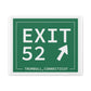 Vintage Exit 52  Merritt Parkway Sign Matte Canvas, Stretched, 1.25"