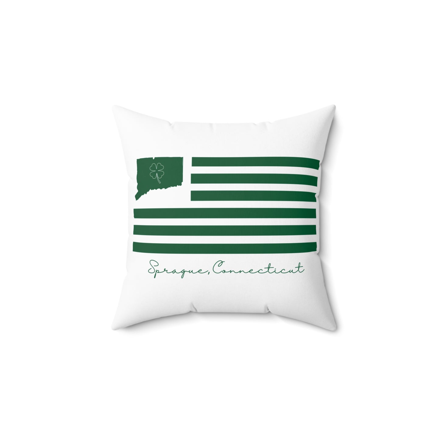 Sprague Connecticut St. Patrick’s Day Flag Spun Polyester Square Pillow