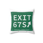 Vintage Exit 67S WCP Sign Spun Polyester Square Pillow