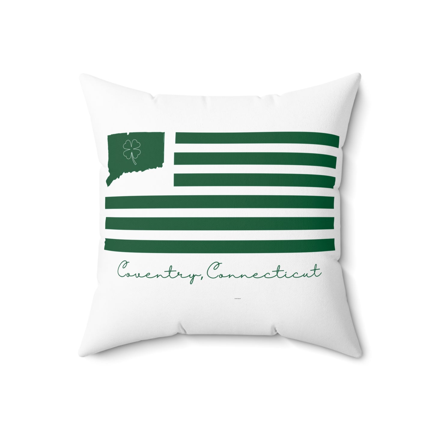 Coventry Connecticut St. Patrick’s Day Flag Spun Polyester Square Pillow