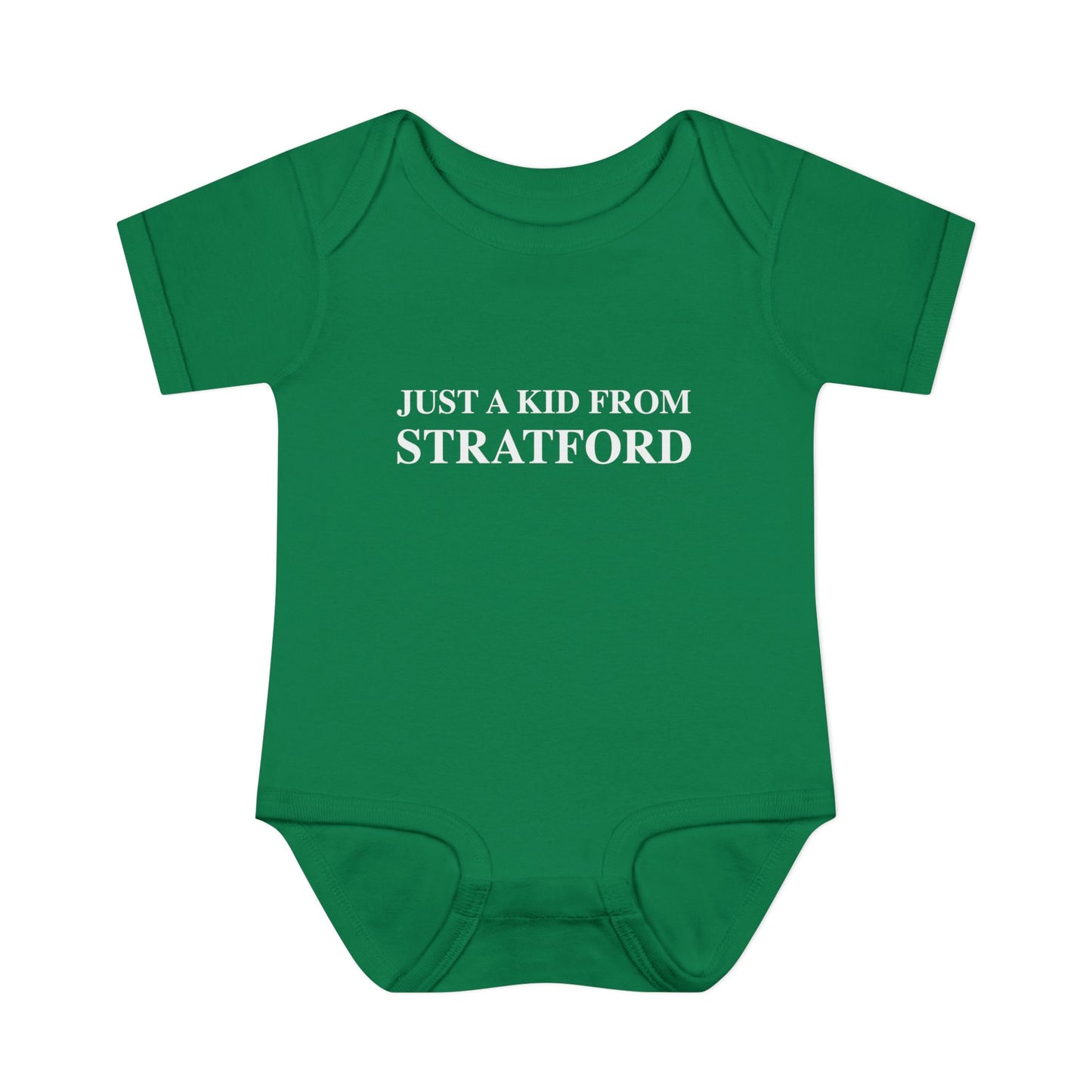 Just a kid from Stratford Infant Baby Rib Bodysuit