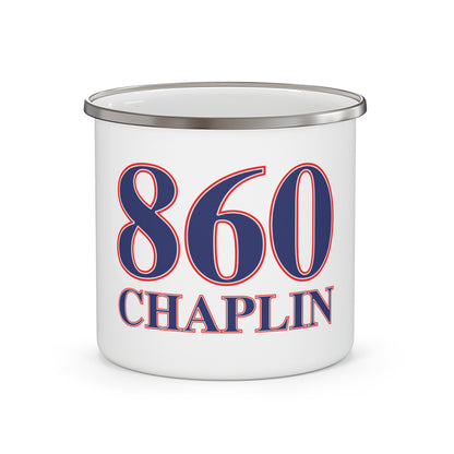 860 Chaplin Red, White & Blue Enamel Camping Mug
