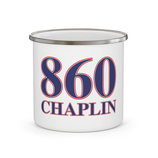 860 Chaplin Red, White & Blue Enamel Camping Mug