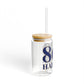 860 Haddam Glass Can with Straw and Lid, 16oz
