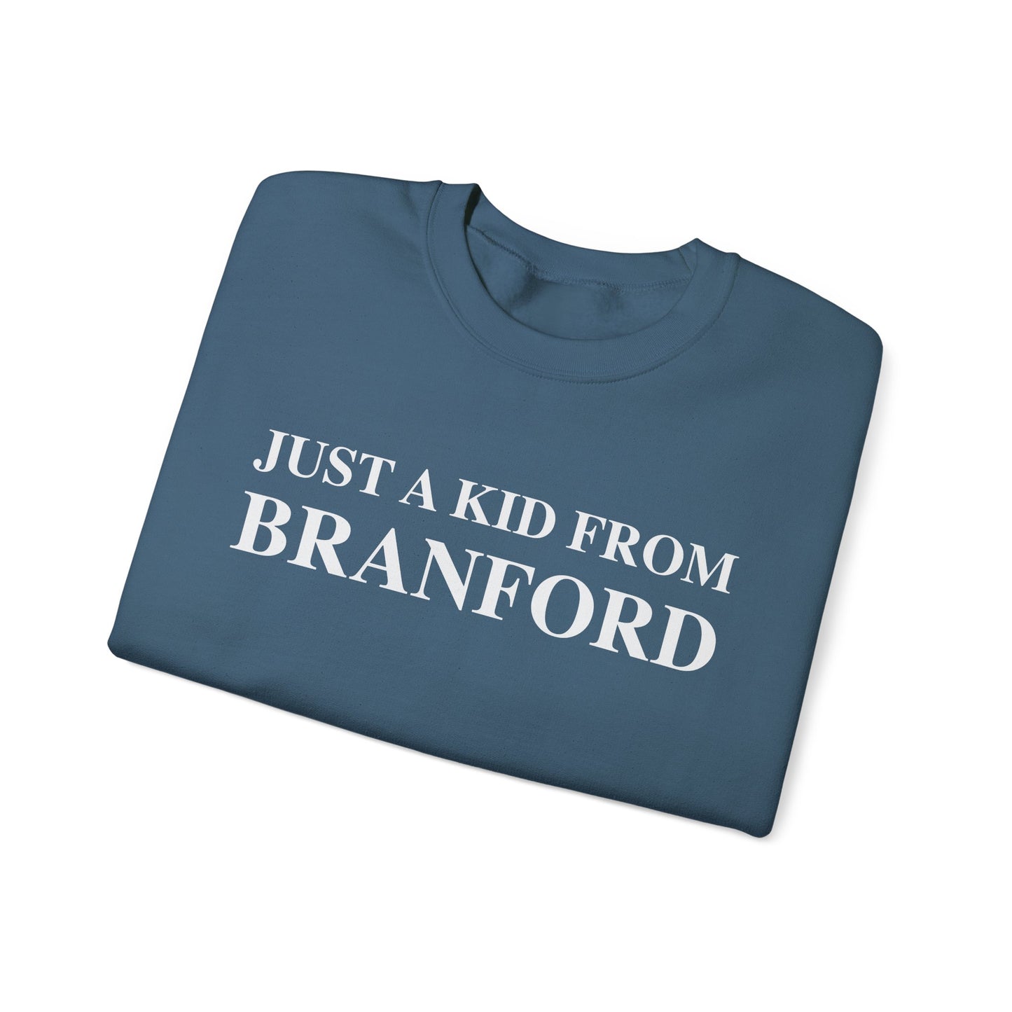Just a kid from Branford Unisex Heavy Blend™ Crewneck Sweatshirt