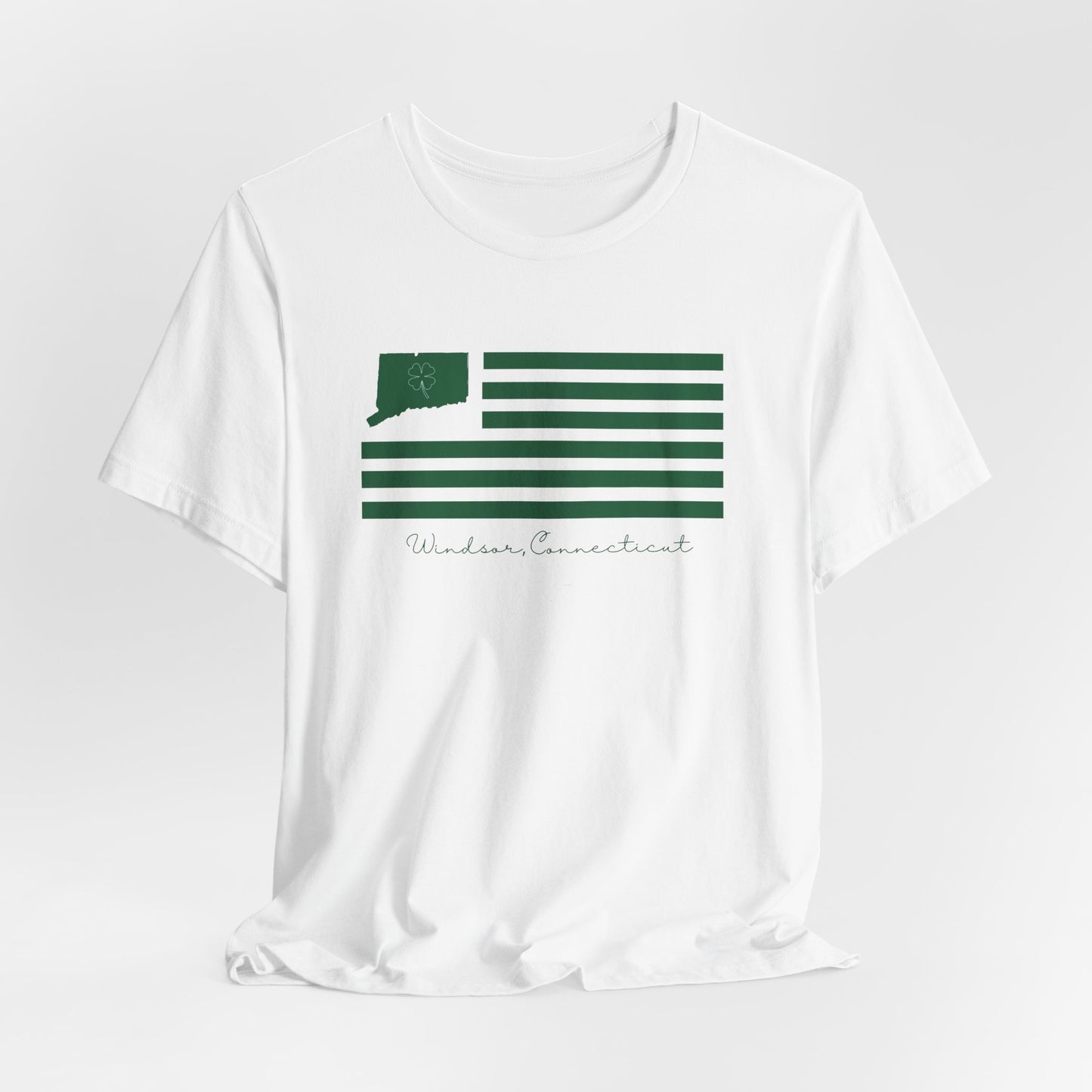 Windsor Connecticut St Patrick’s Day Flag Unisex Jersey Short Sleeve T-Shirt