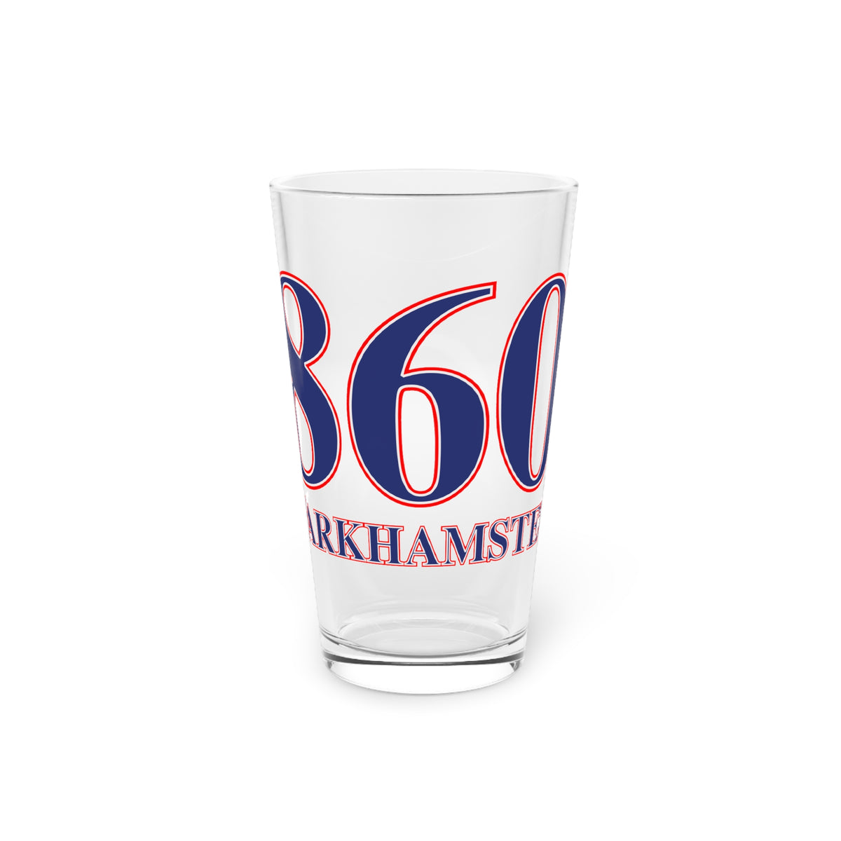 Barkhamsted Red, White & Blue Pint Glass, 16oz