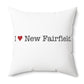 I Heart New Fairfield. Spun Polyester Square Pillow