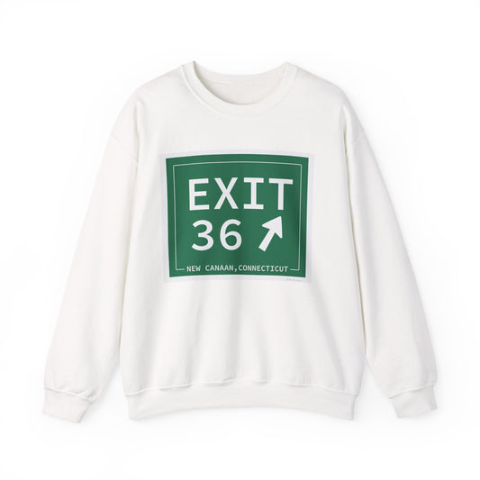 Vintage Exit 36 Merritt Parkway Sign Unisex Heavy Blend™ Crewneck Sweatshirt