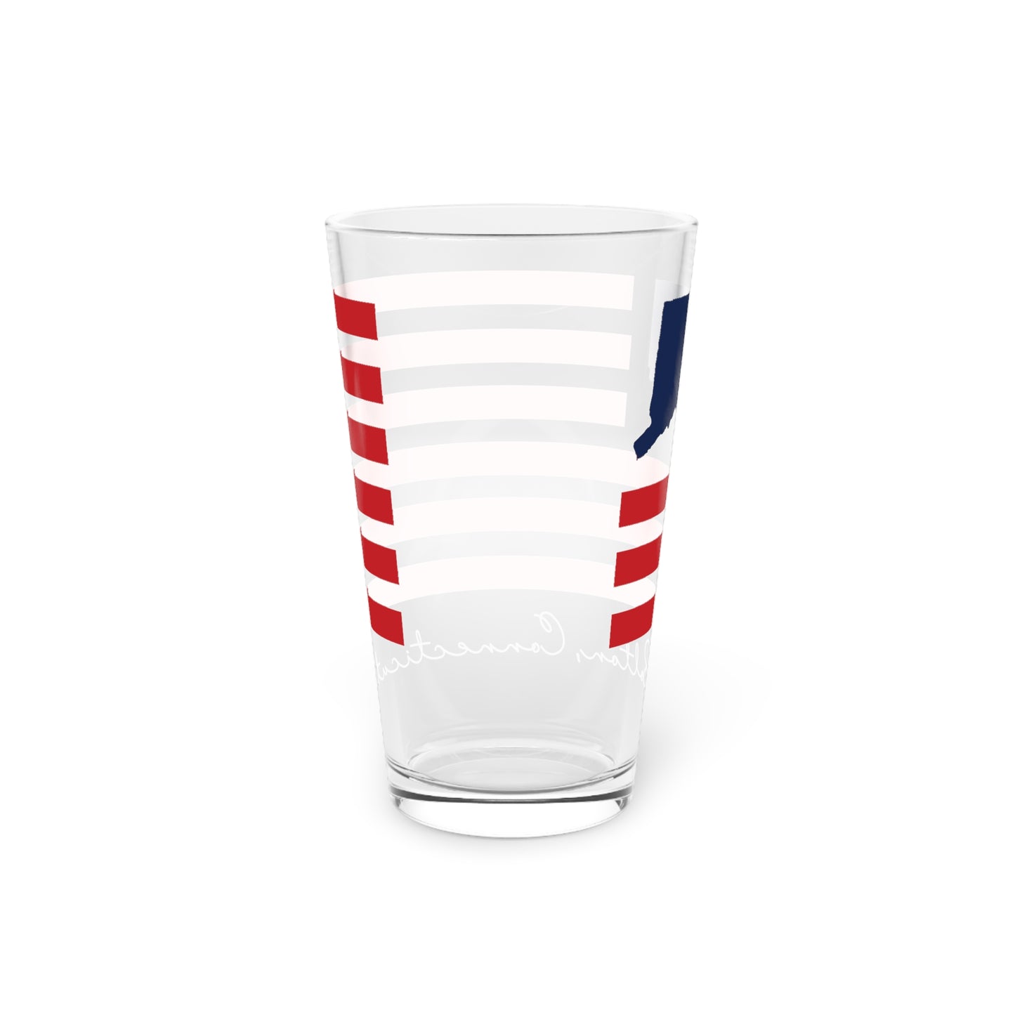 Bolton Connecticut Flag Pint Glass, 16oz