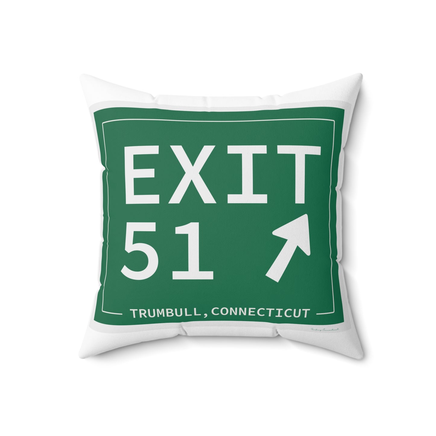 Vintage Exit 51  Merritt Parkway Sign Spun Polyester Square Pillow
