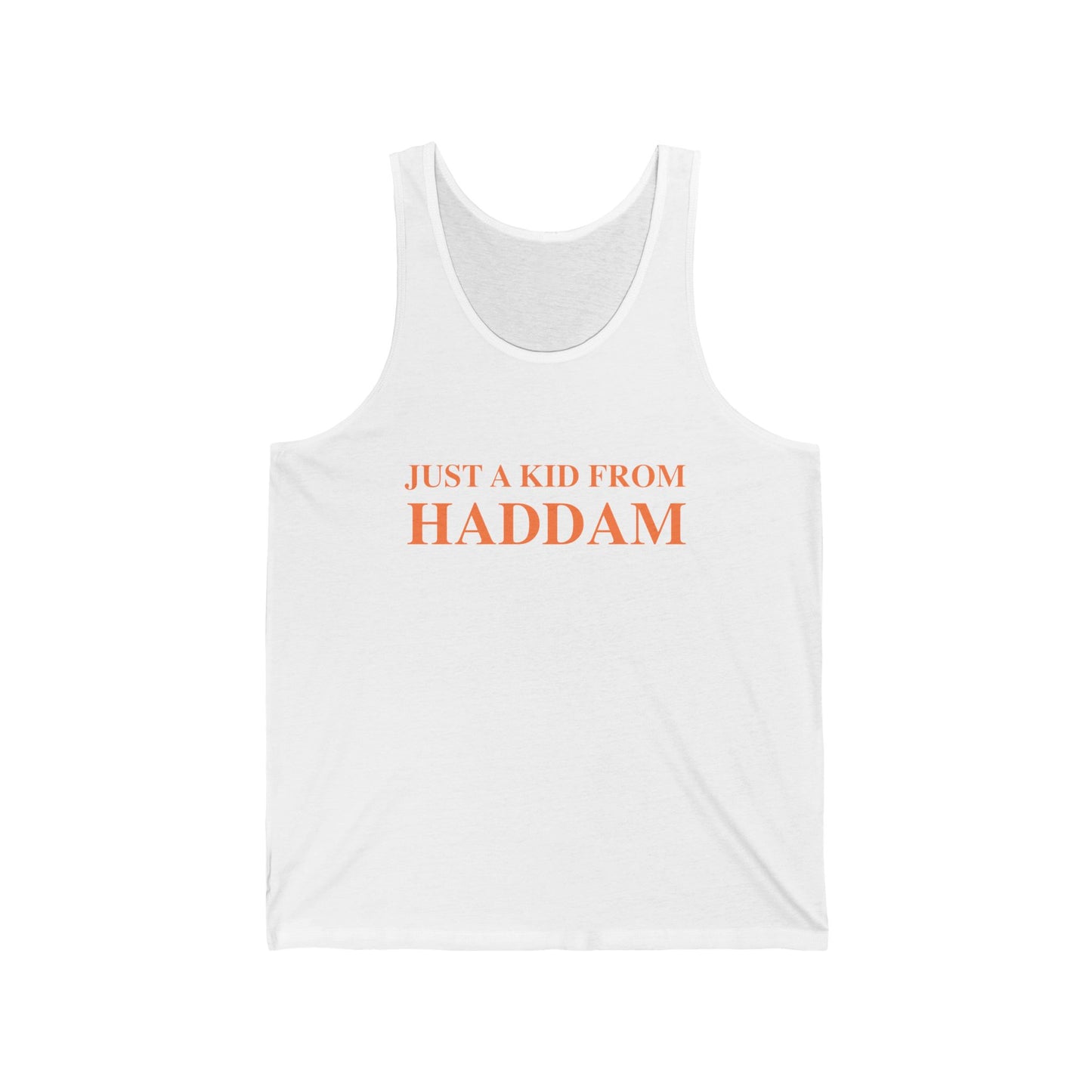 Just a kid from Haddam Unisex Jersey Tank