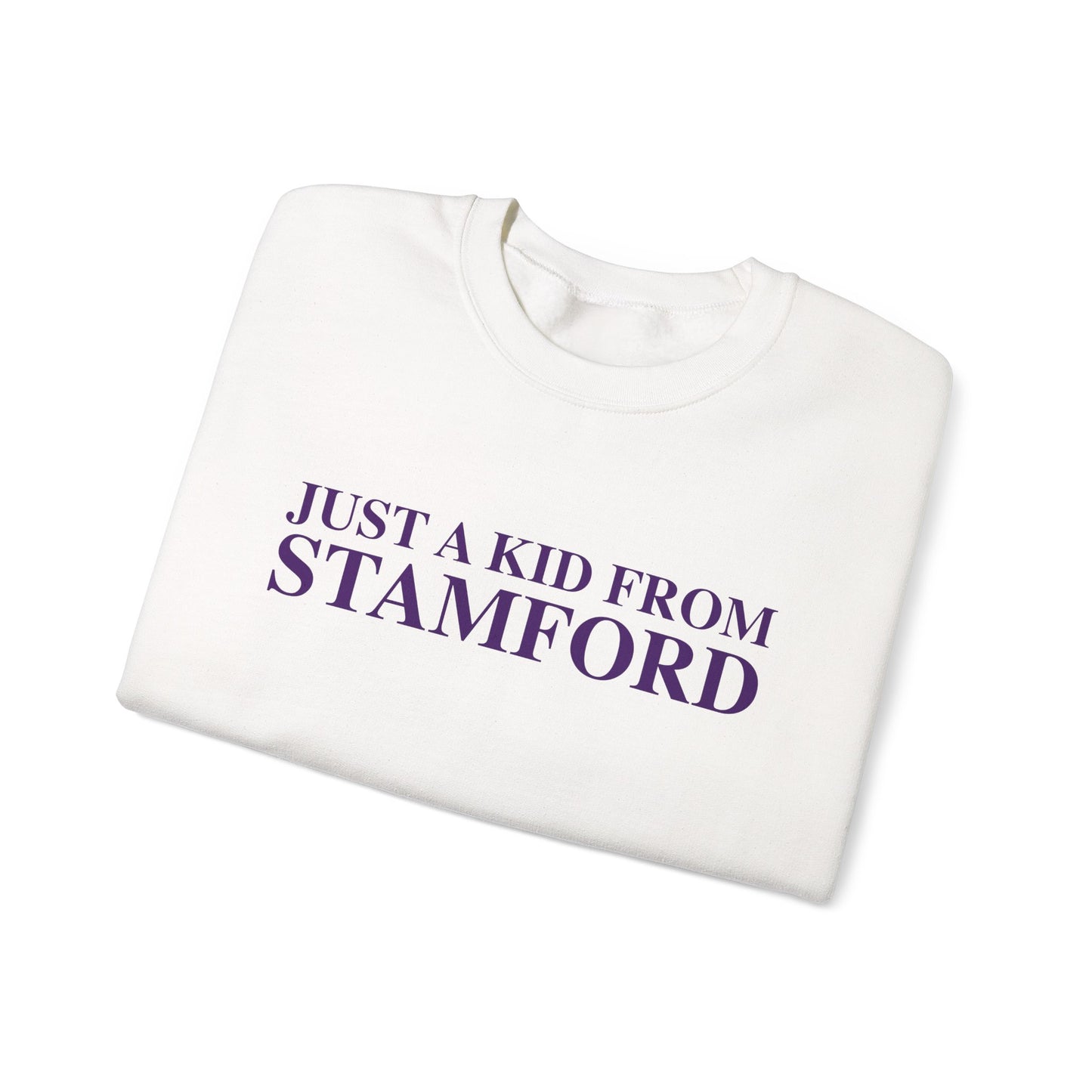 Just a kid from Stamford Unisex Heavy Blend™ Crewneck Sweatshirt