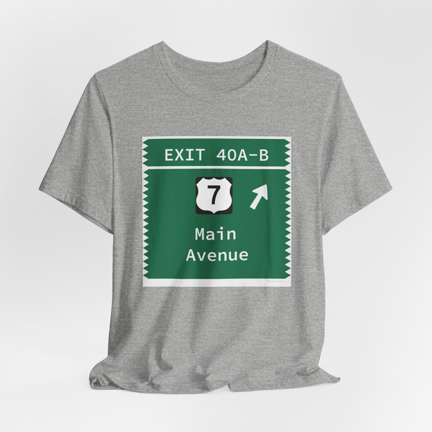 Vintage Merritt Parkway Exit 40 A-B Sign Unisex Jersey Short Sleeve T-Shirt
