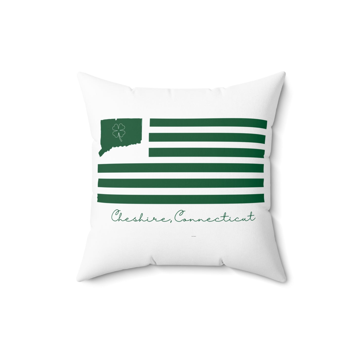 Cheshire Connecticut St. Patrick’s Day Flag Spun Polyester Square Pillow