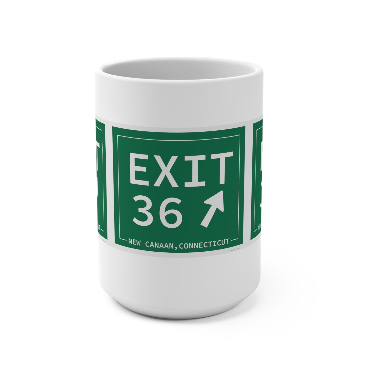 Vintage Exit 36 Merritt Parkway Sign Mug 15oz
