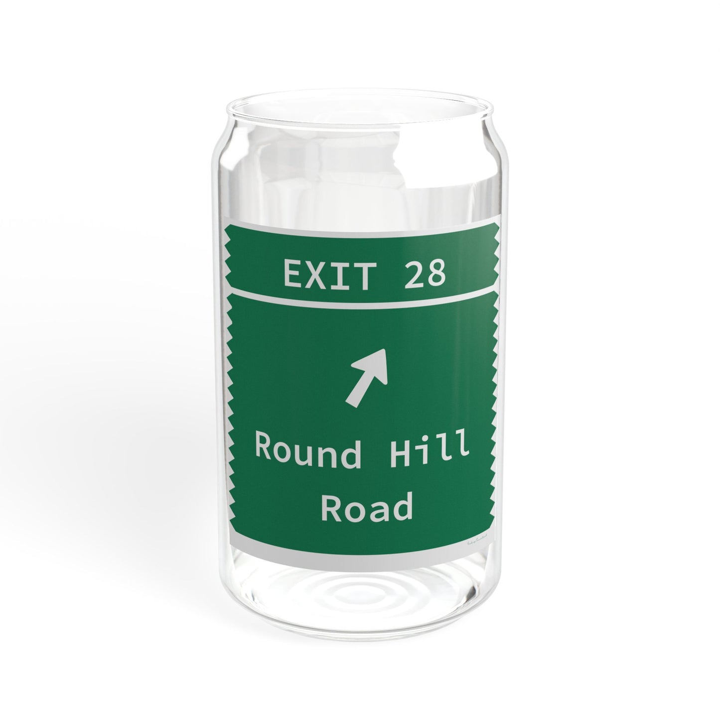 Vintage Merritt Parkway Exit 28 Sign Sipper Glass, 16oz