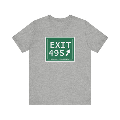 Vintage Exit 49S  Merritt Parkway Sign Unisex Jersey Short Sleeve T-Shirt