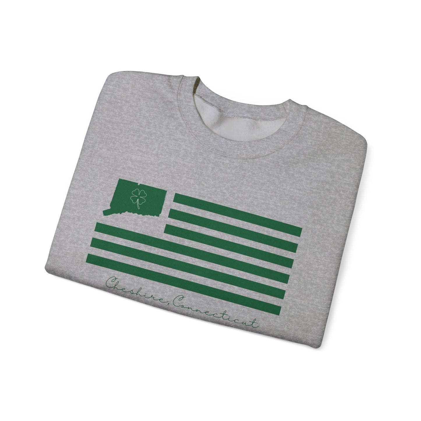 Cheshire Connecticut St Patrick’s Day Flag Unisex Heavy Blend™ Crewneck Sweatshirt