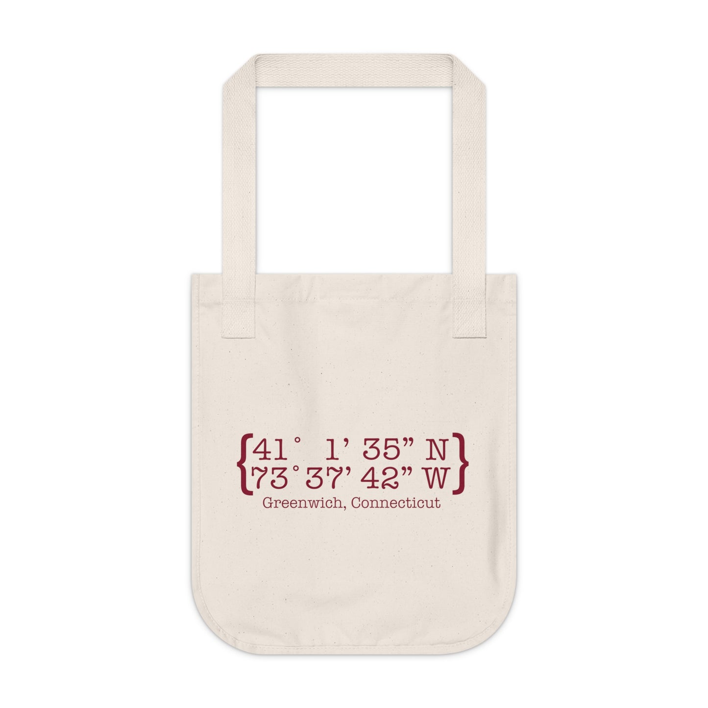 Greenwich Coordinates Organic Canvas Tote Bag