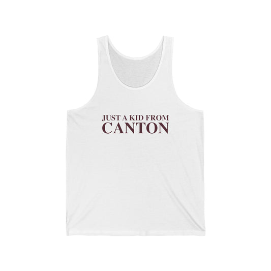 Just a kid from Canton Unisex Jersey Tank Top