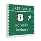 Vintage Merritt Parkway Exit 39 A-B SignMatte Canvas, Stretched, 1.25"