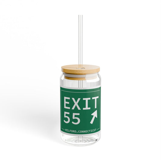 Vintage Exit 55 WCP Sign Sipper Glass, 16oz